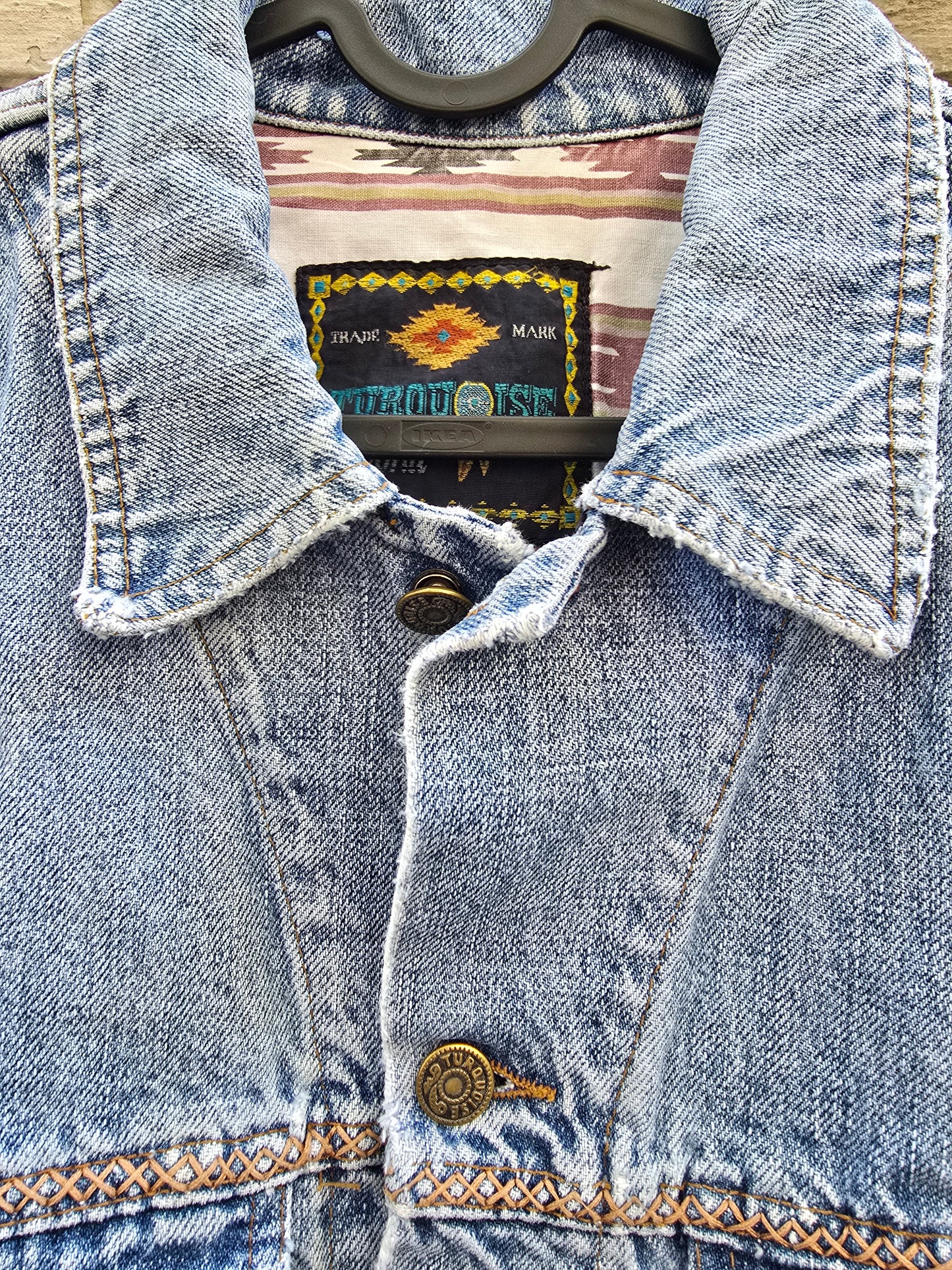 Giacca vintage in denim Turquoise