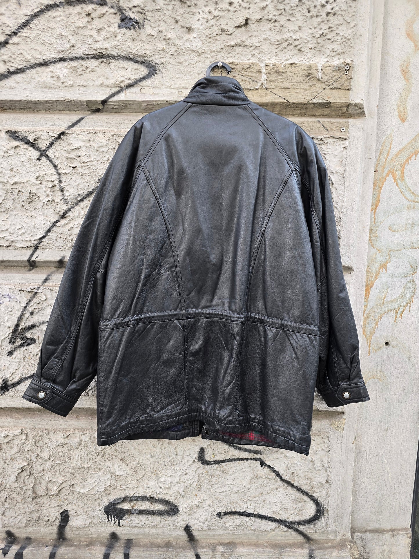 Giacca vintage in pelle Trapper