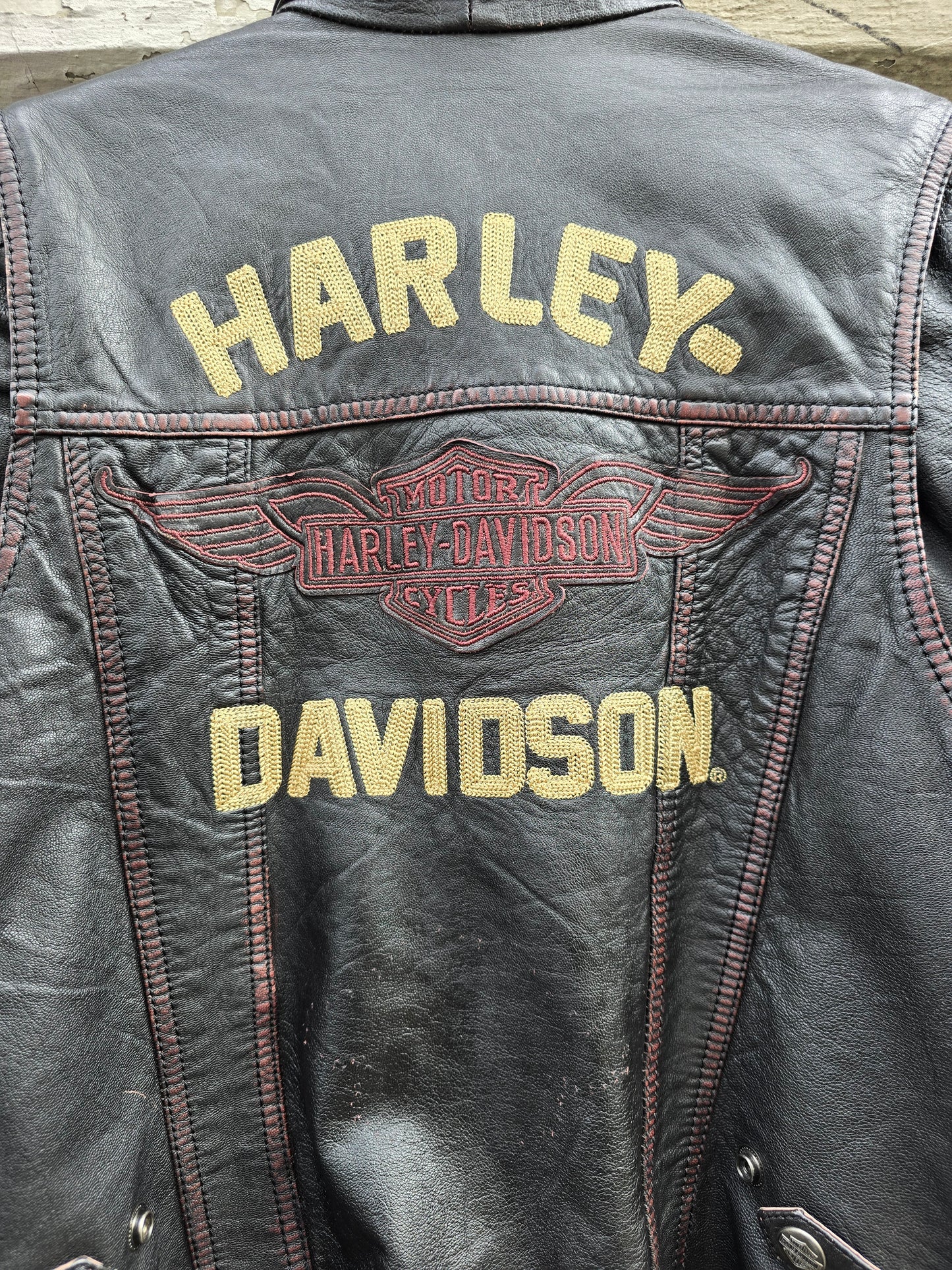 Giacca vintage in pelle Harley Davidson Riding Gear