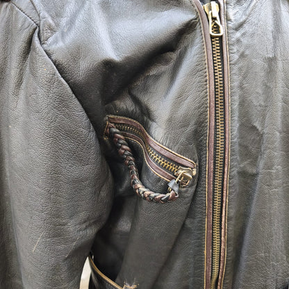 Giacca uomo in vera pelle, modello biker vintage