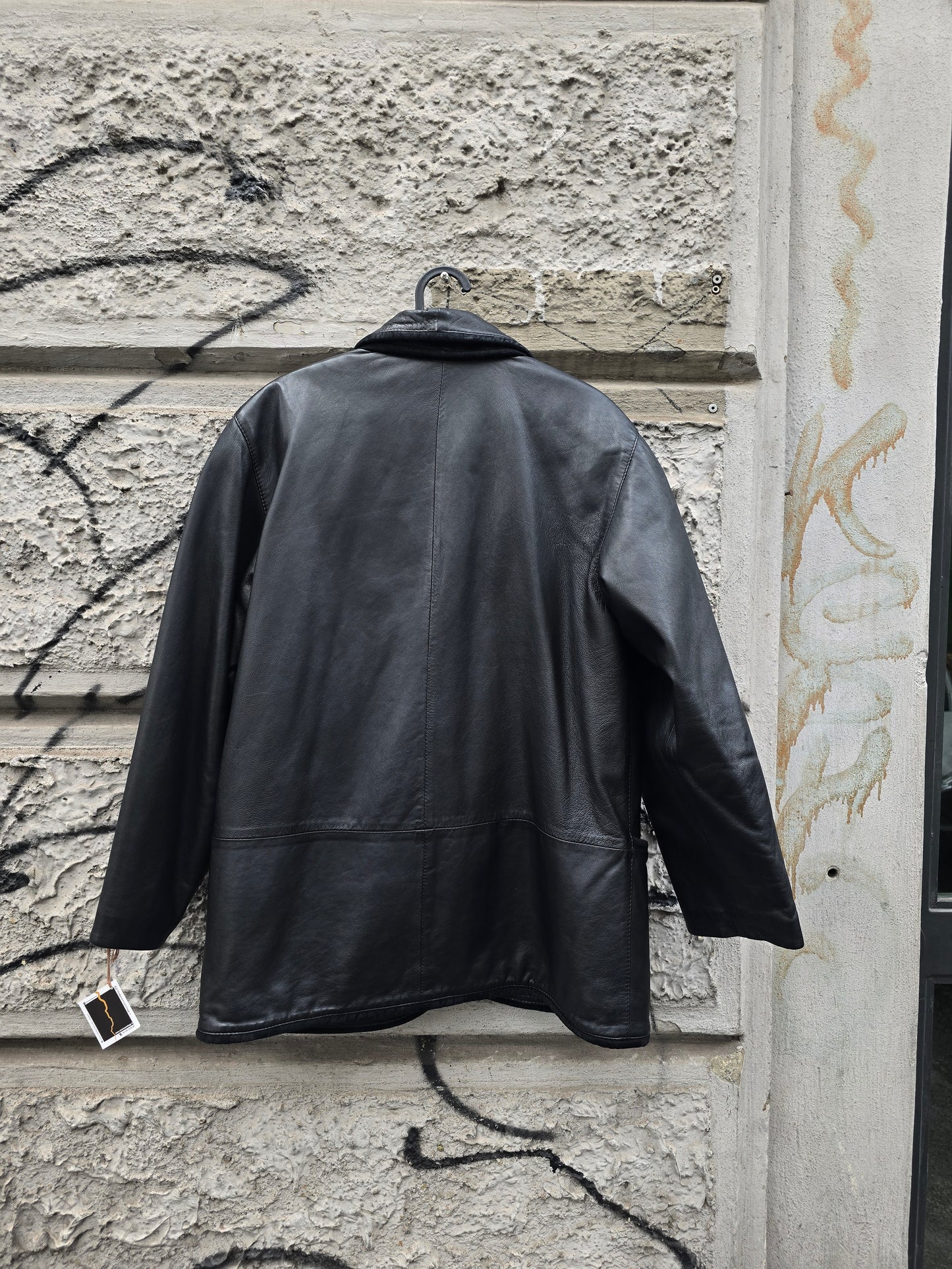 Giacca vintage in pelle modello blazer