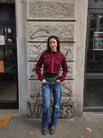 Giacca vintage in velluto Harley Davidson