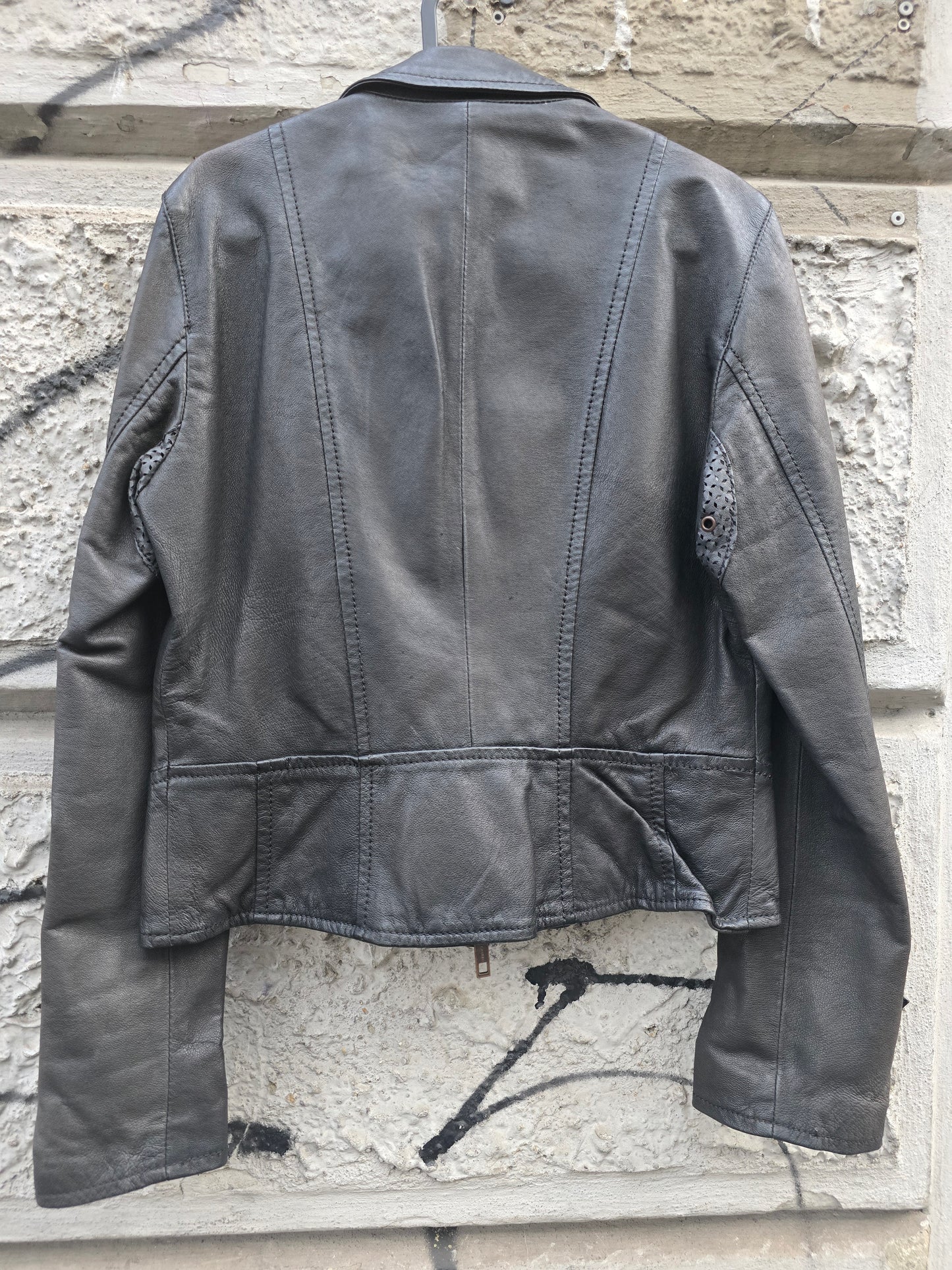 Giacca vintage in pelle nera El Charro