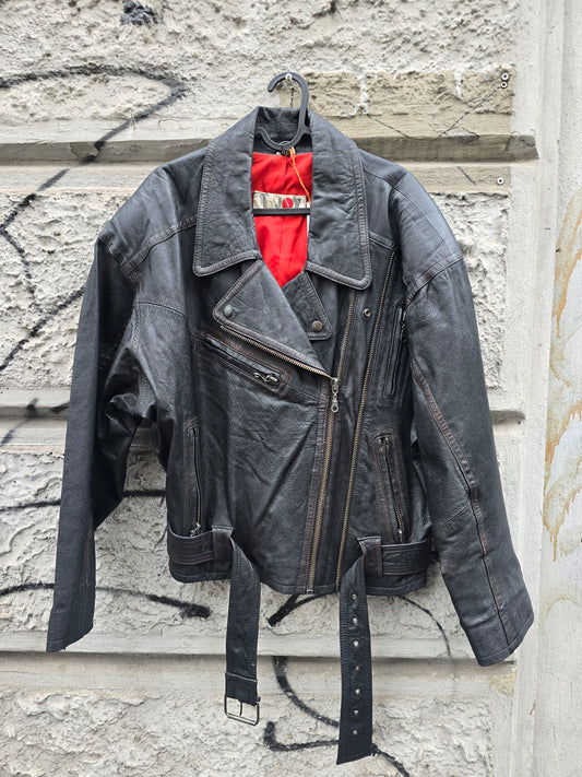 Chiodo vintage in vera pelle