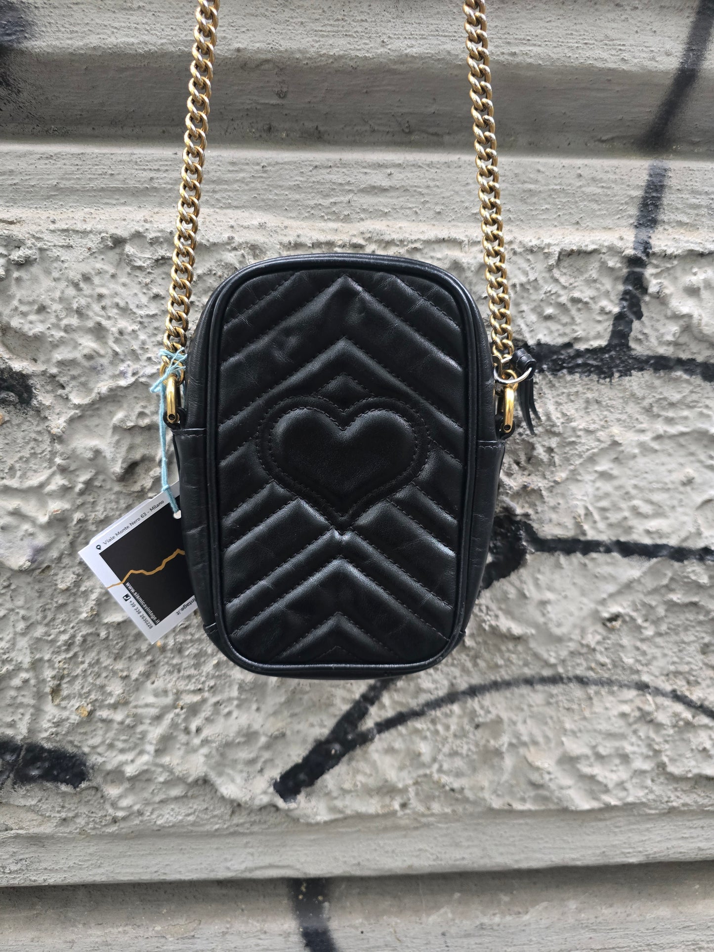 Borsa Gucci vintage Marmont mini nera in pelle