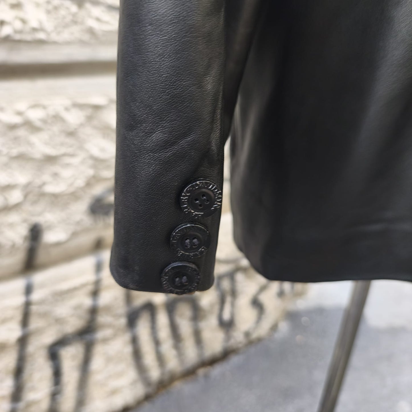 Giacca uomo in vera pelle vintage nera Harley Davidson