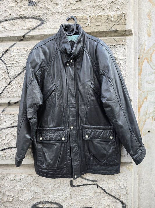 Giacca vintage in pelle Trapper