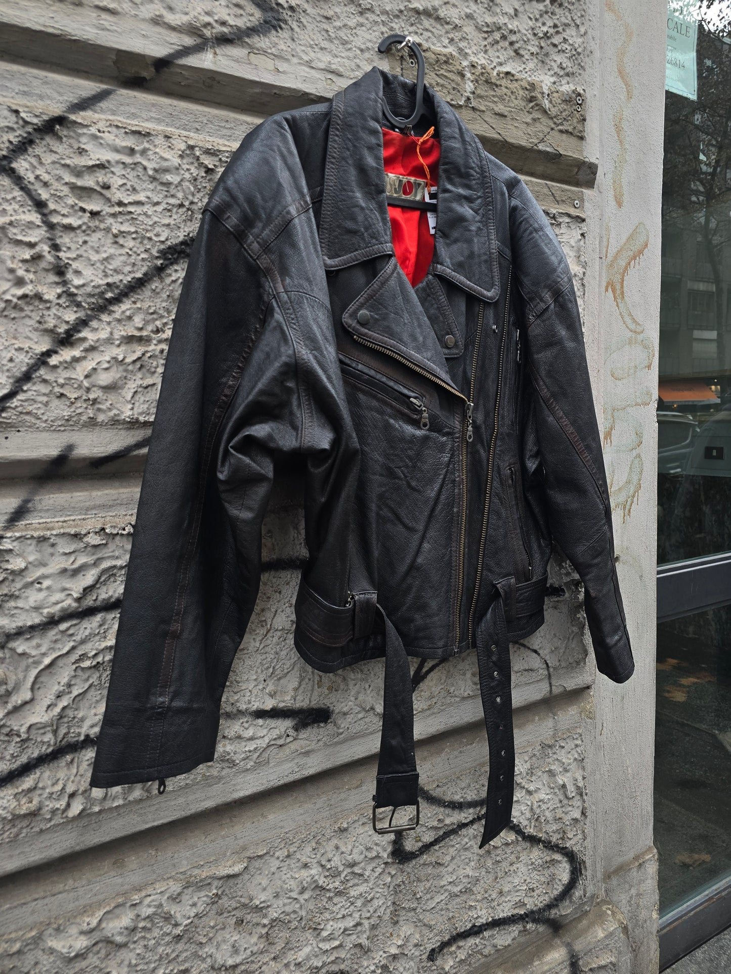 Chiodo vintage in vera pelle