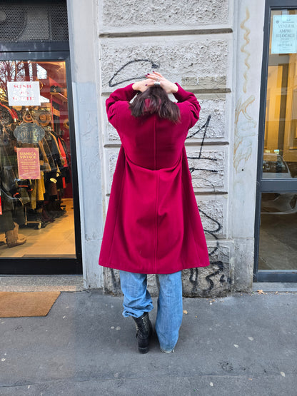 Cappotto vintage donna borgogna