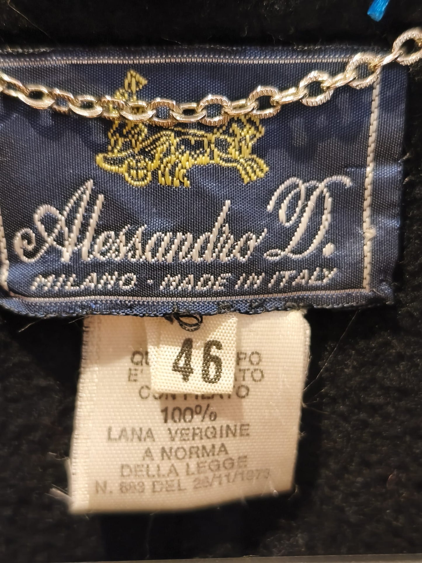 Cappotto nero vintage donna lana e cashmere