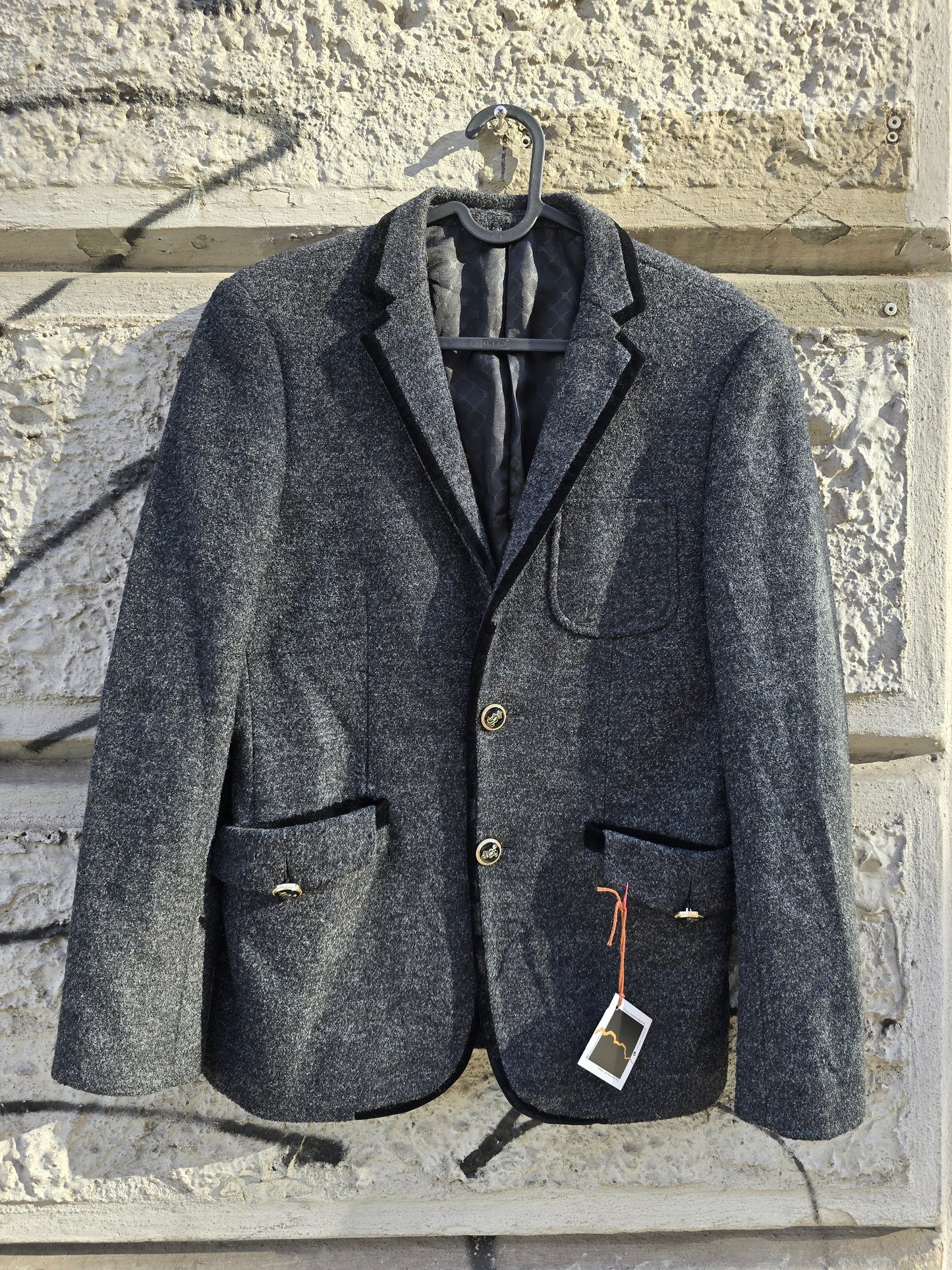 Blazer vintage in lana e velluto