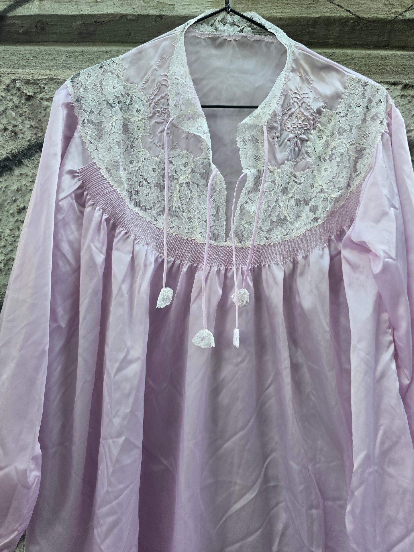 Camicia da notte in viscosa e pizzo