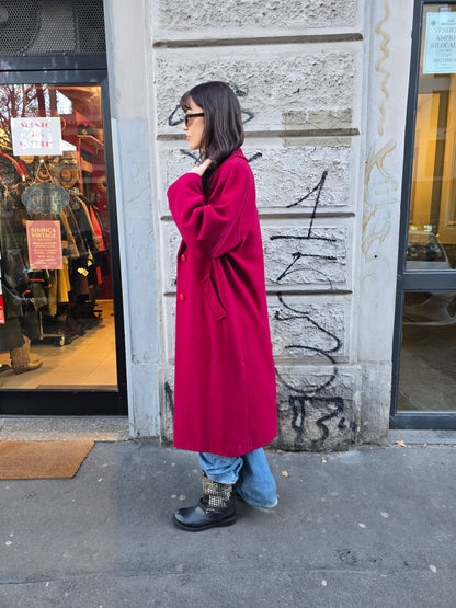 Cappotto vintage donna borgogna