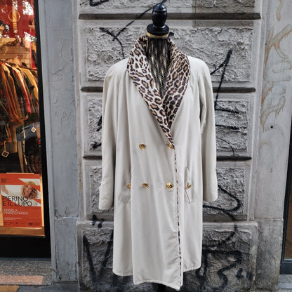 Cappotto donna beige Max Mara con collo maculato