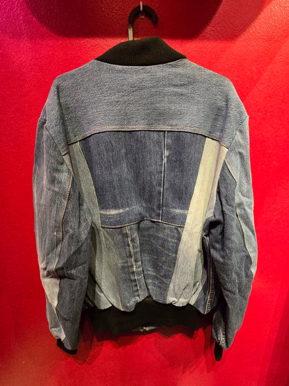 Giacca vintage in jeans modello bomber