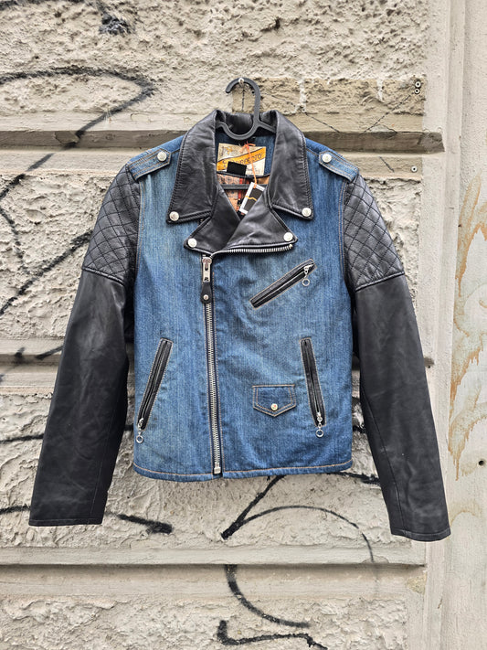 Giacca vintage in denim e pelle Schott Perfecto