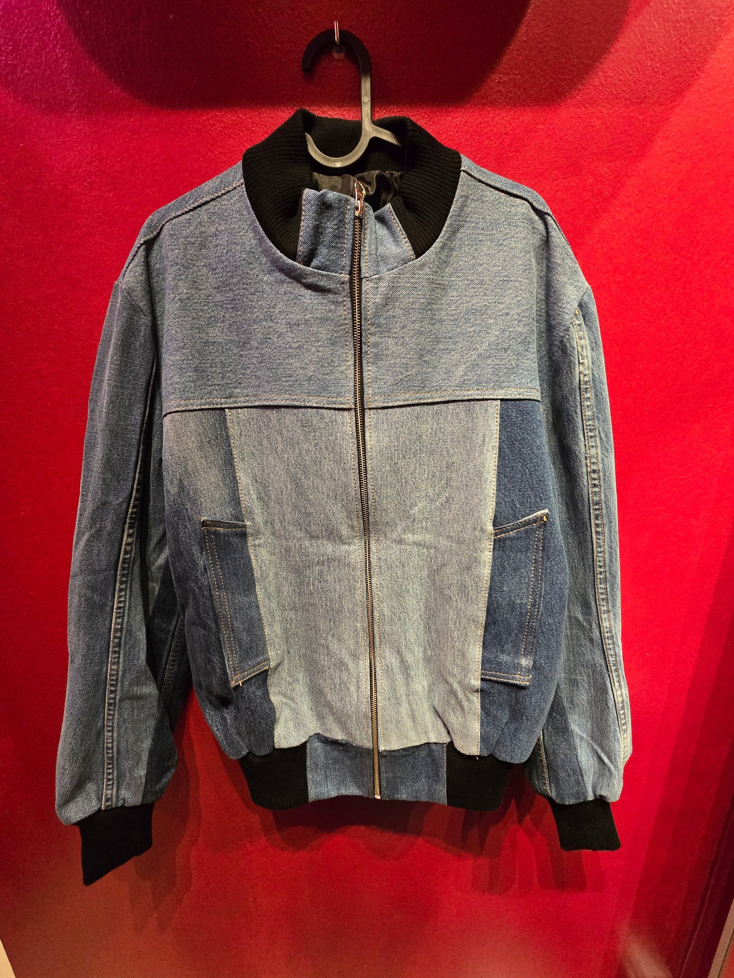 Giacca vintage in jeans modello bomber