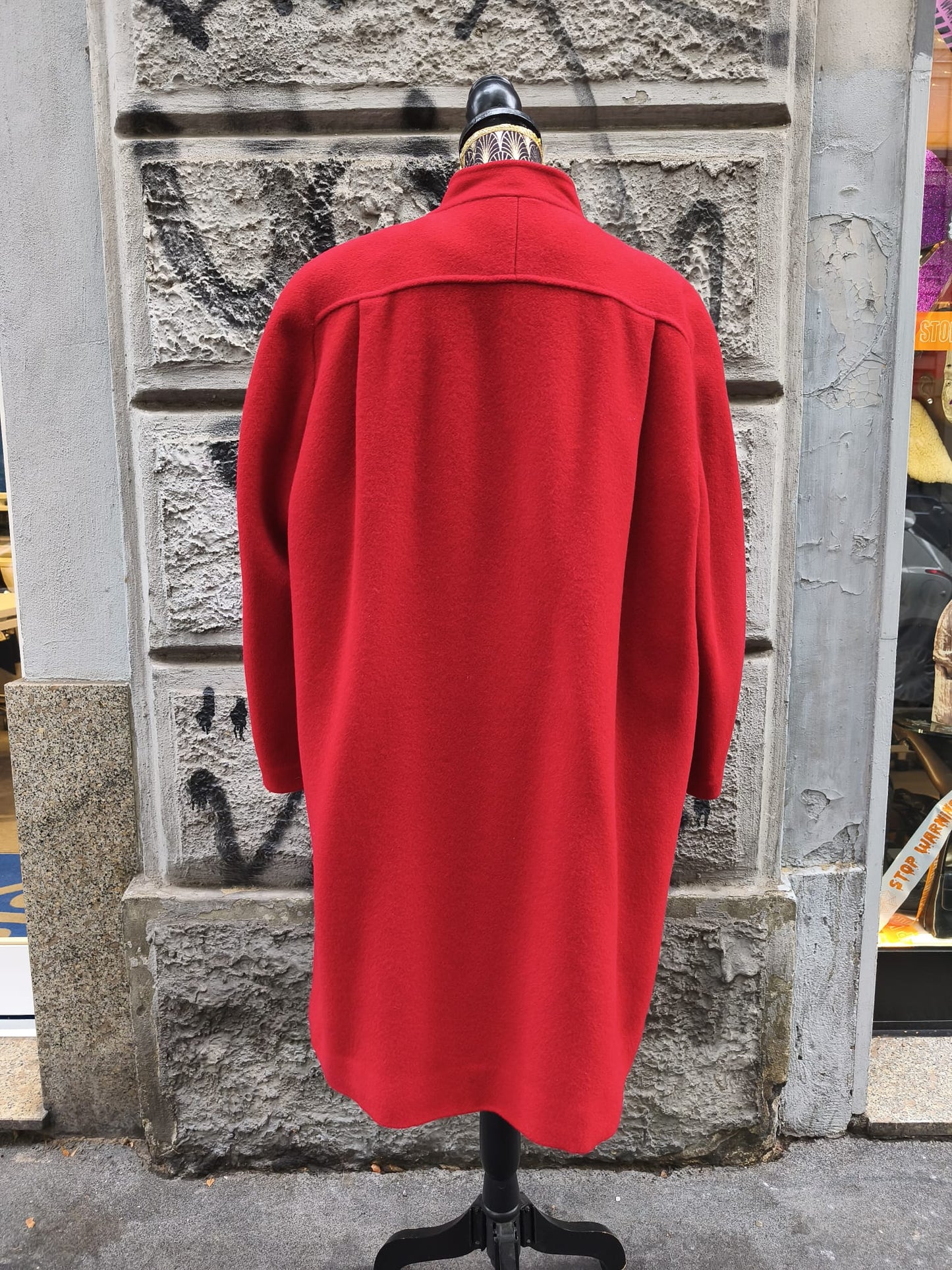 Cappotto donna vintage rosso in pura lana vergine