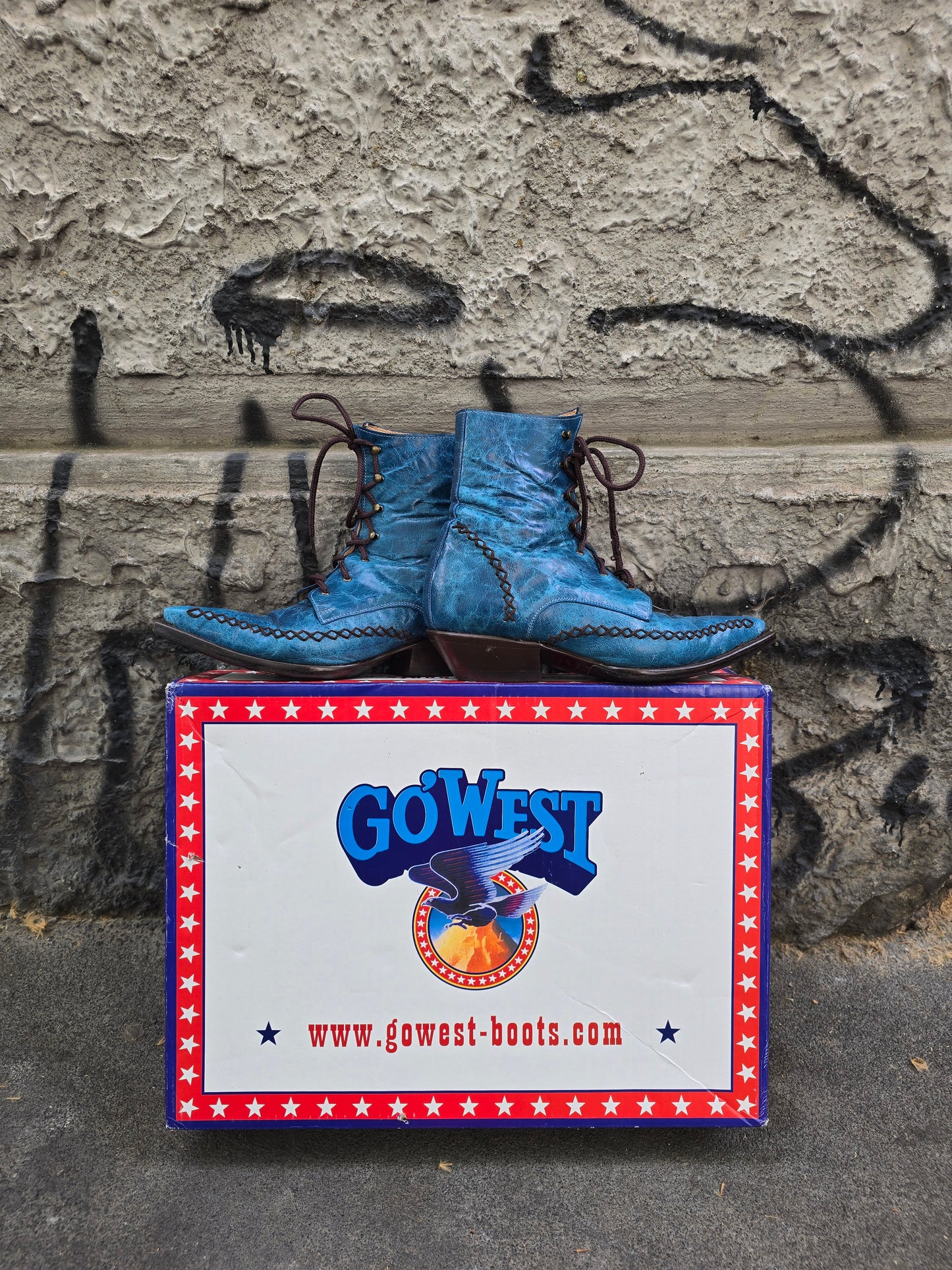 Stivaletto vintage texano Go West con scatola