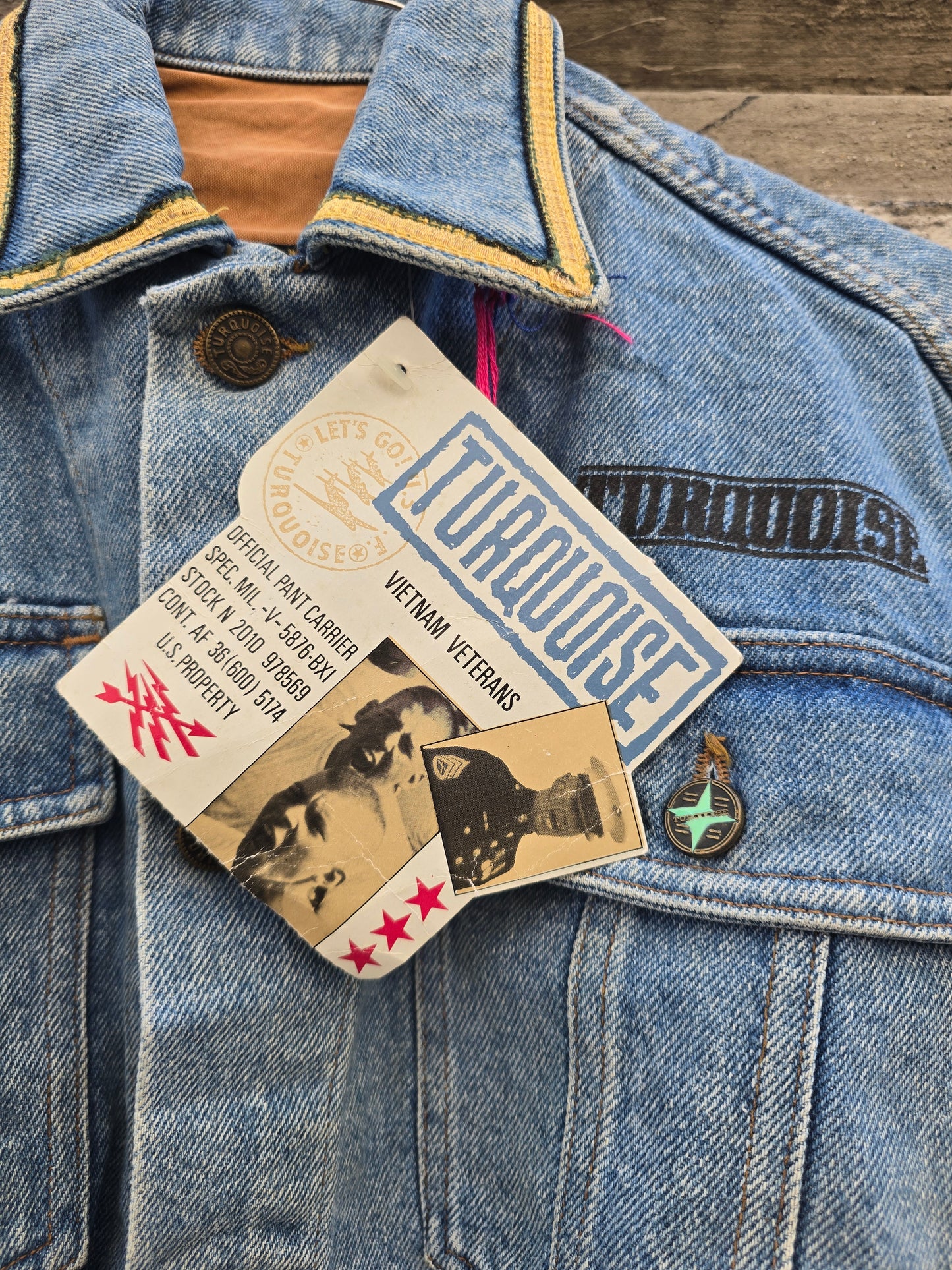 Giacca in denim vintage Turquoise mai indossata