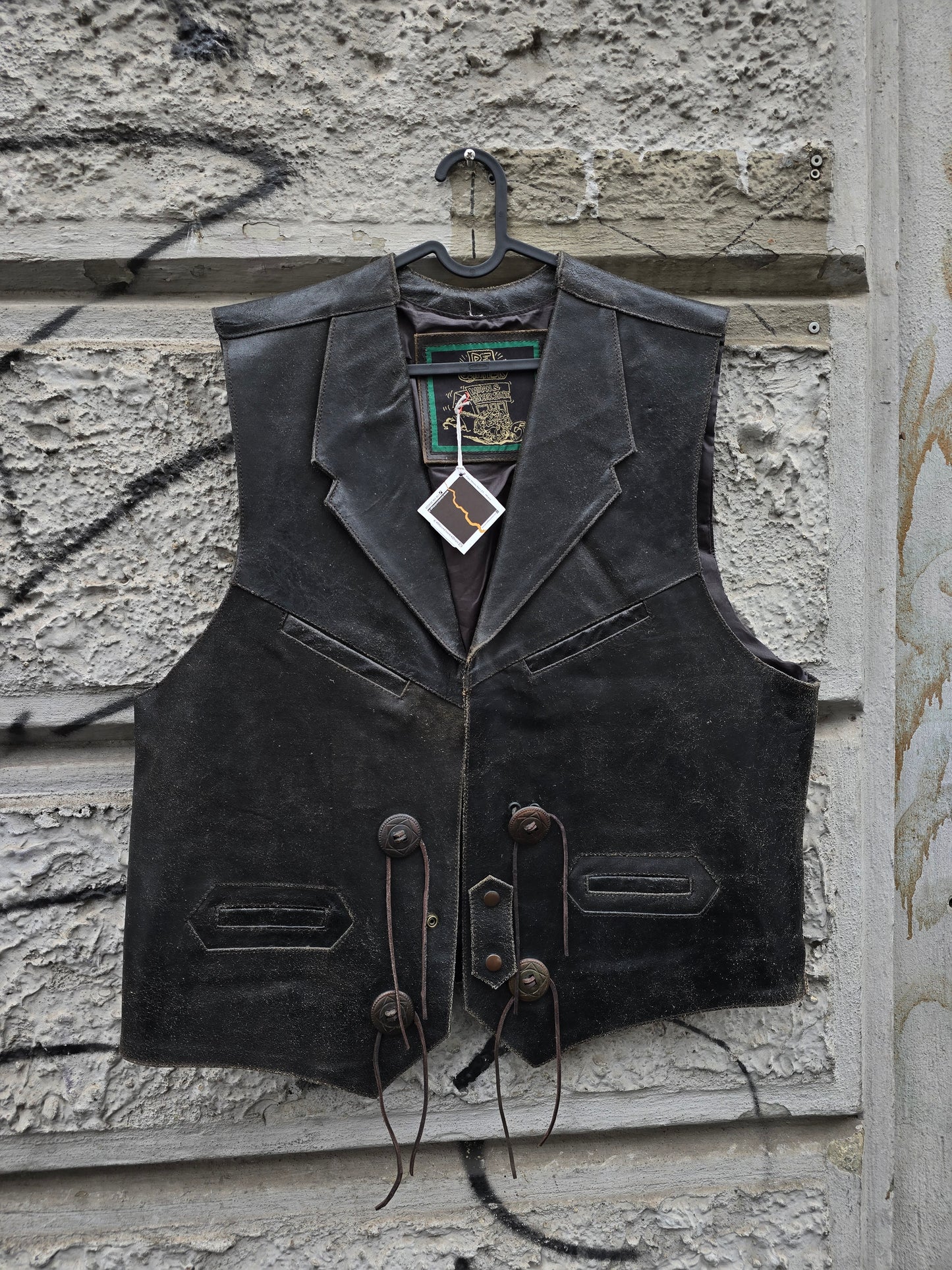 Gilet vintage in vera pelle Indian Biker
