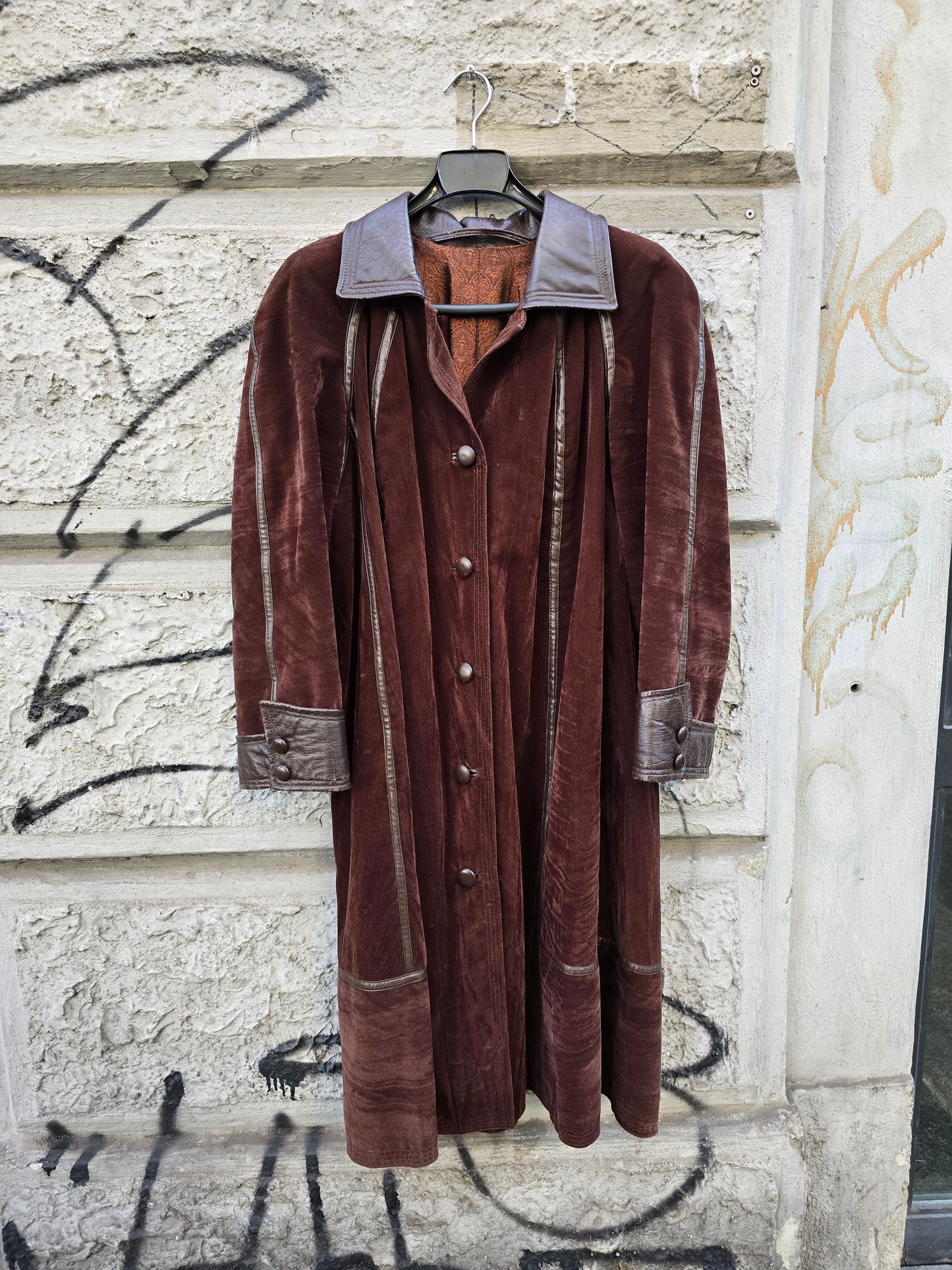 Giacca vintage donna in velluto e vera pelle