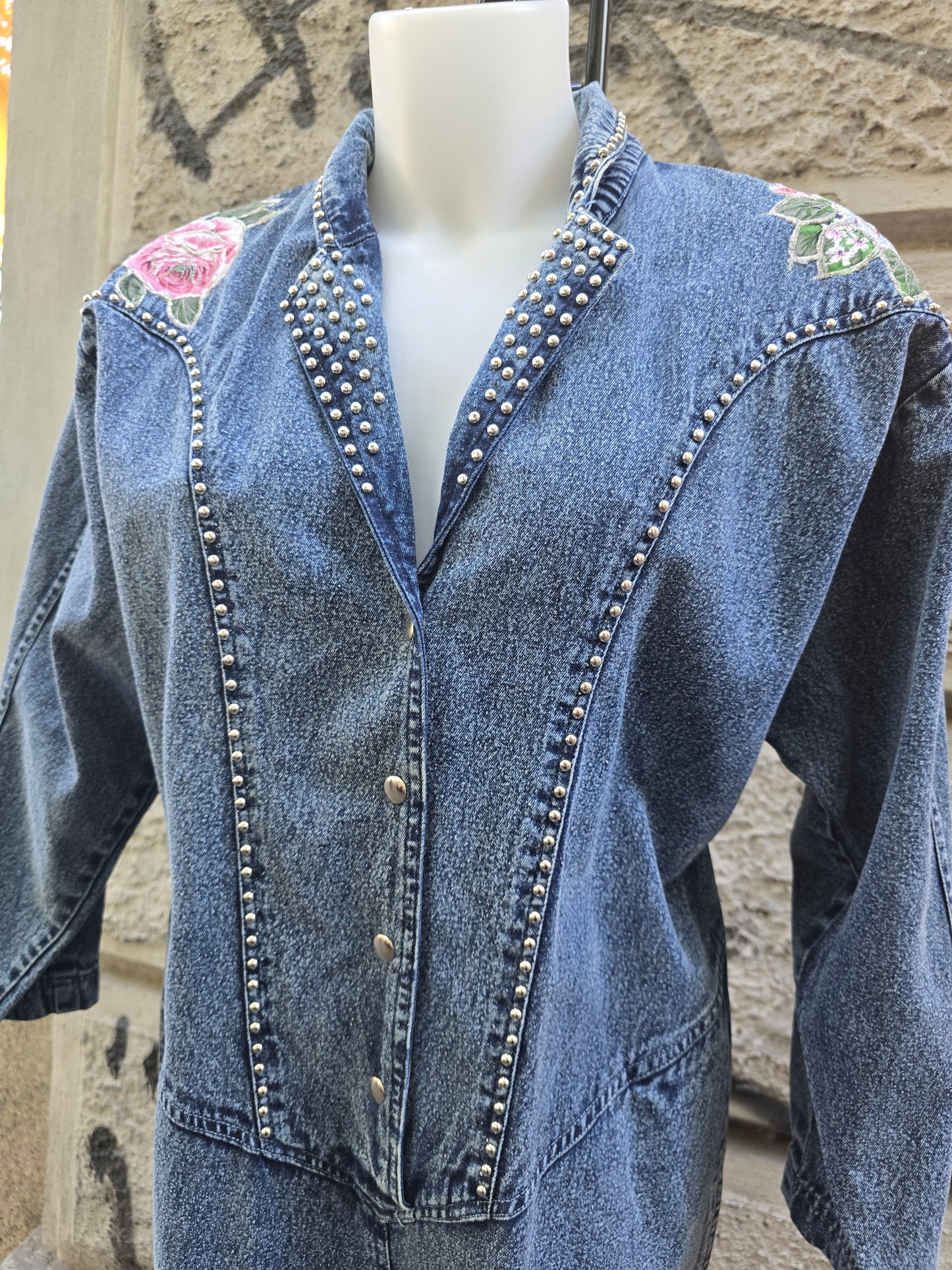 Tuta vintage jumpsuite in denim anni '80
