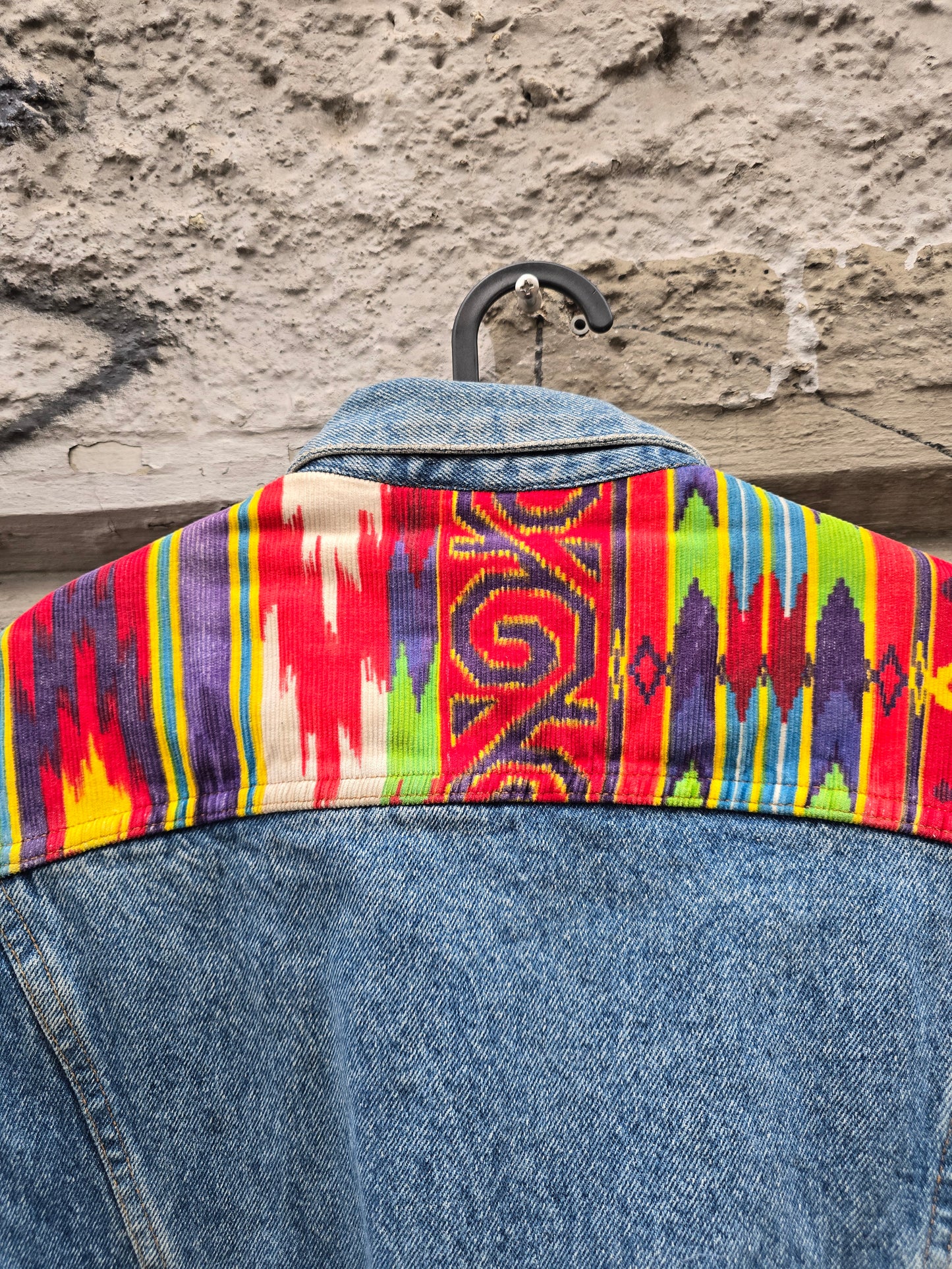 Giacca vintage Outsider in denim e velluto