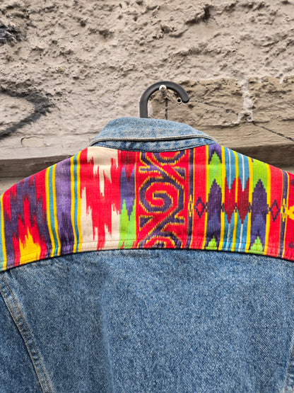 Giacca vintage Outsider in denim e velluto