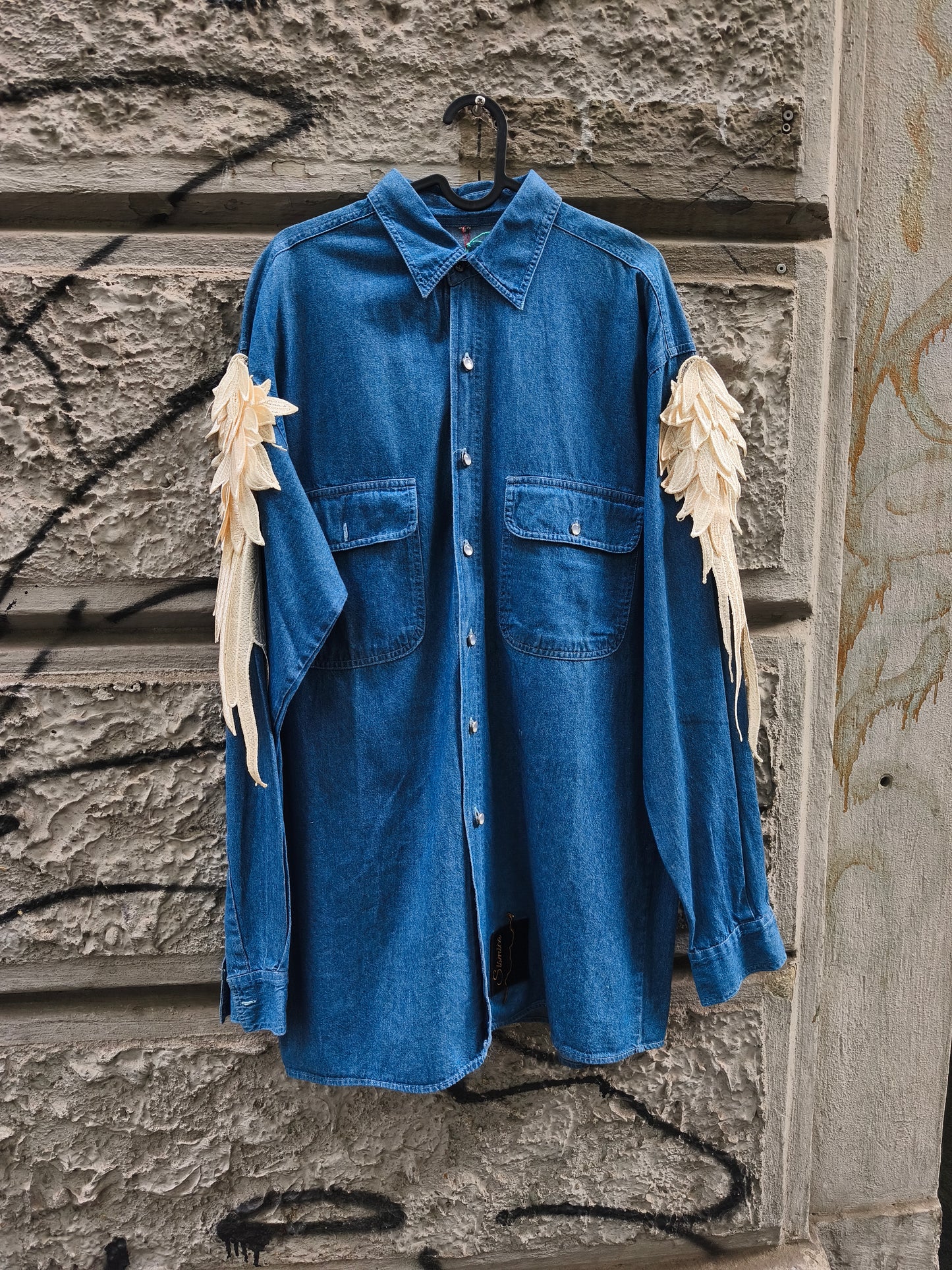 Camicia denim vintage Custom Jimi Hendrix con Ali by Sismica
