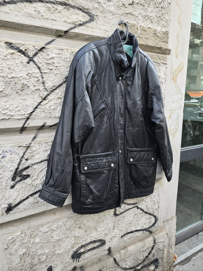 Giacca vintage in pelle Trapper