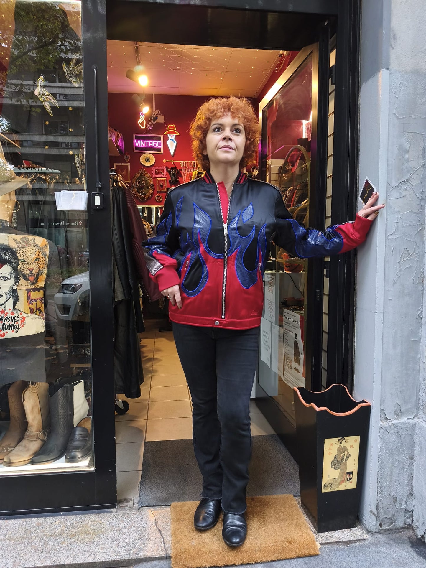 Bomber uomo Diesel vintage in raso e vera pelle