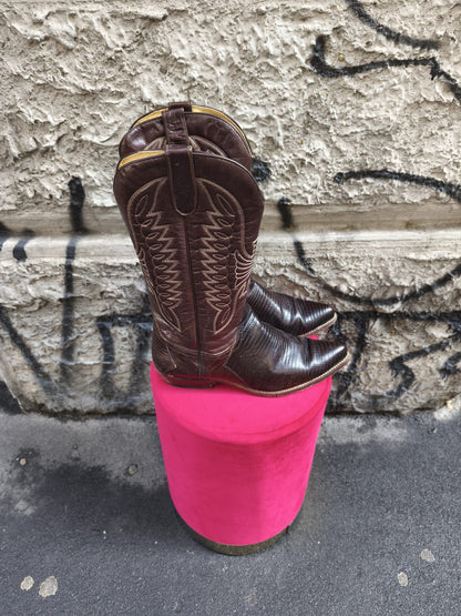 Stivali uomo vintage Sancho in vera pelle marrone numero 43