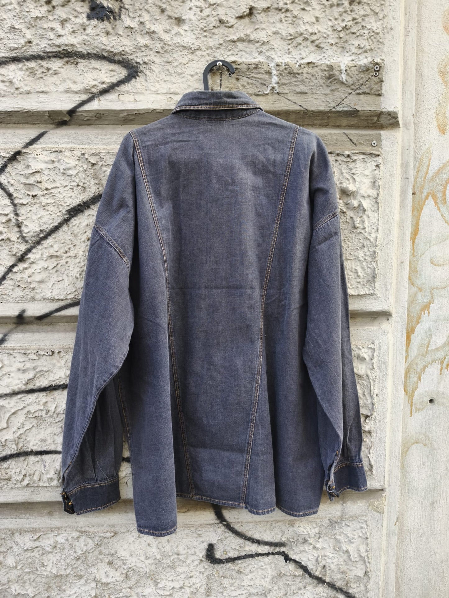 Camicia vintage in denim e raso