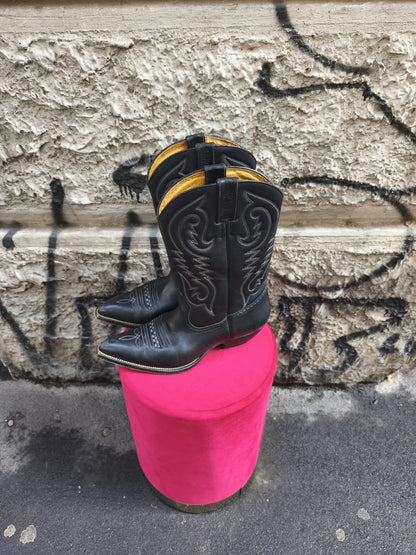 Stivali uomo in vera pelle nera vintage Sancho numero 43