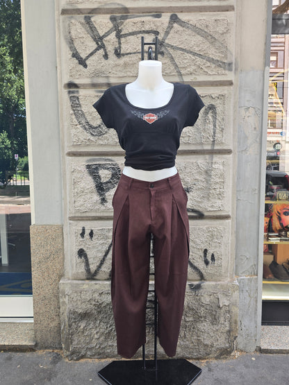 Pantalone in lino con doppia pinces