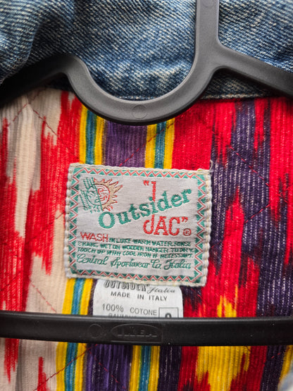 Giacca vintage Outsider in denim e velluto
