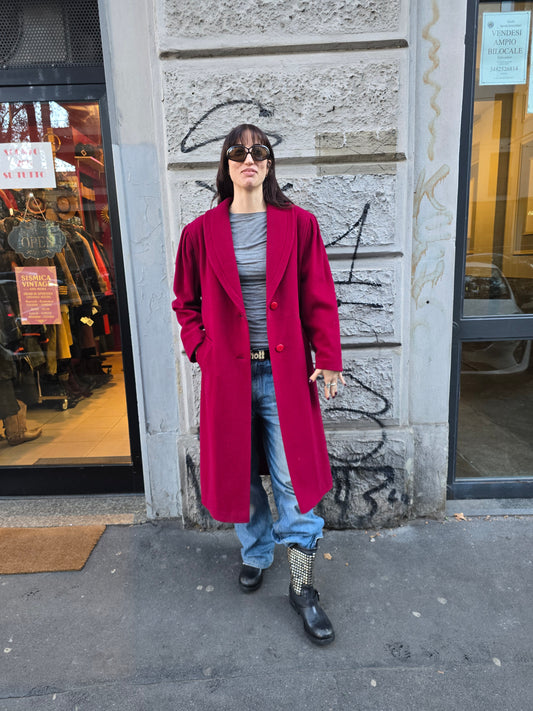 Cappotto vintage donna borgogna