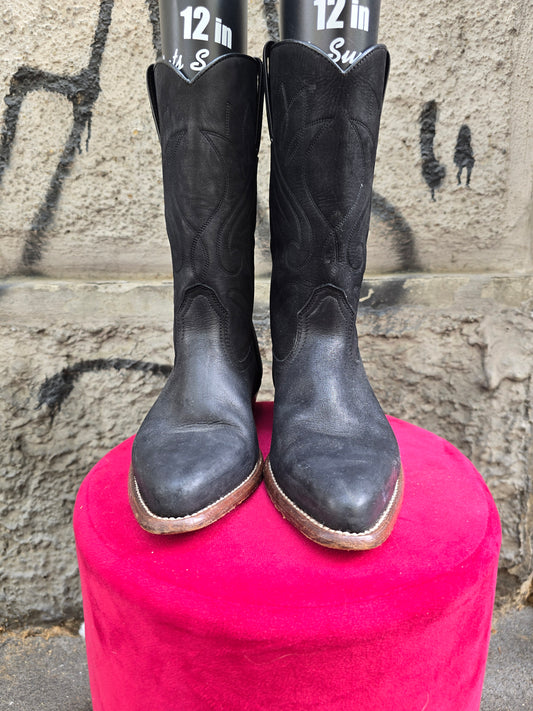 Stivale vintage texano nero Sancho nr 38