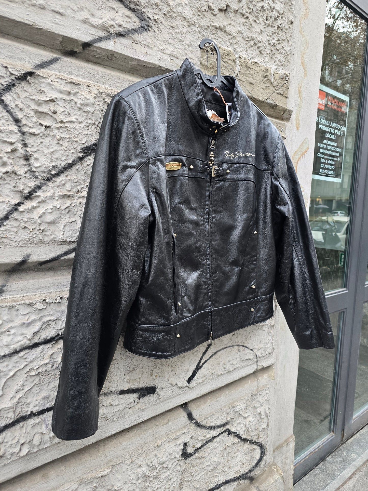 Giacca vintage in vera pelle Harley Davidson
