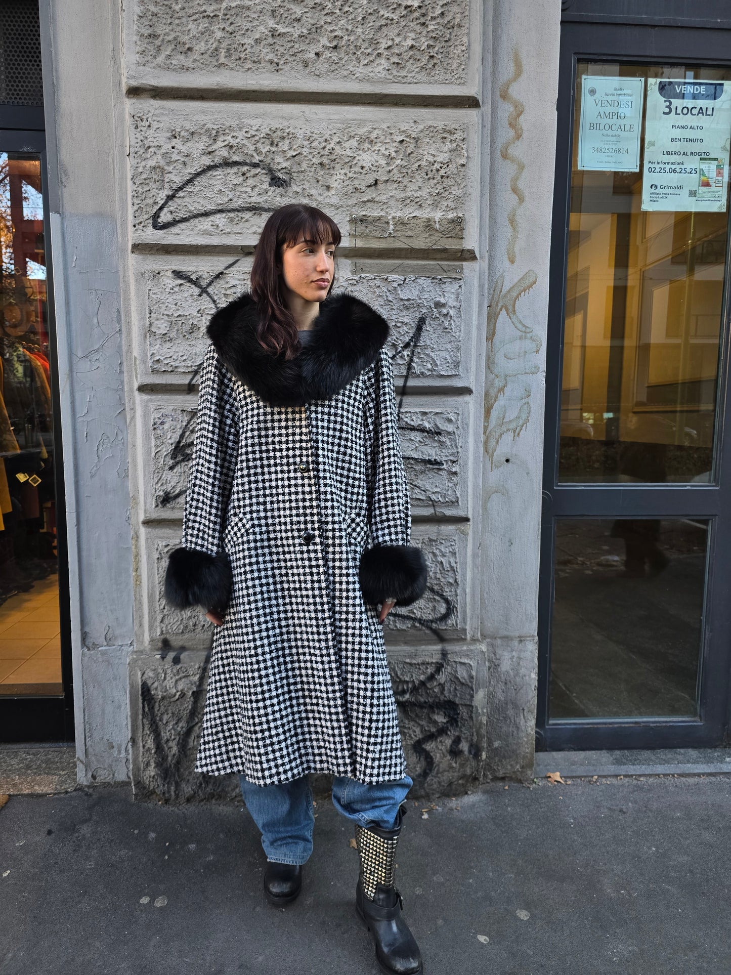 Cappotto donna vintage in pura lana