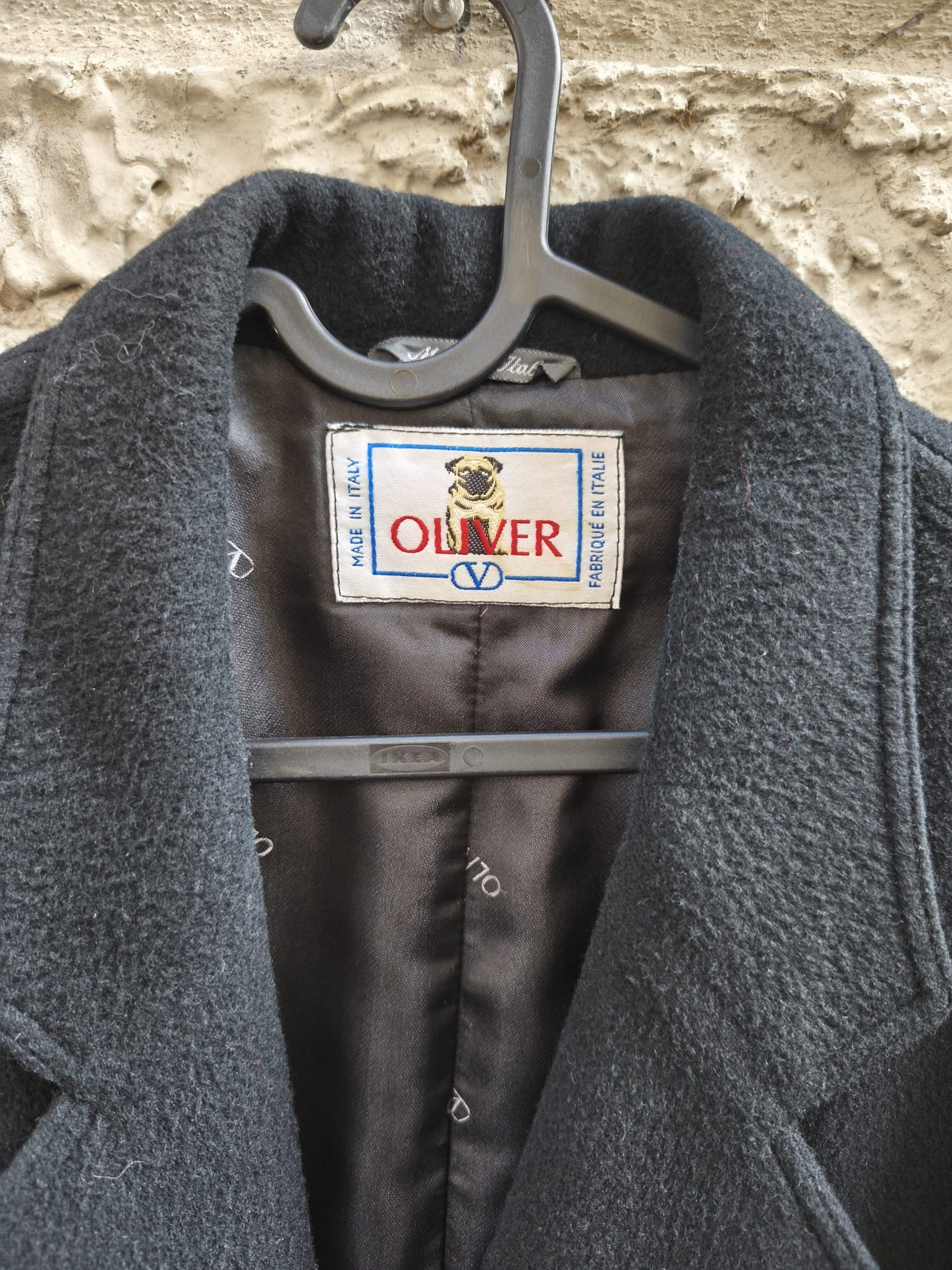 Cappotto nero unisex  vintage Oliver by Valentino in cashmere