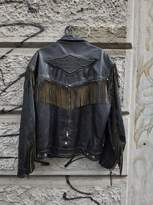 Giacca in pelle Harley Davidson con frange