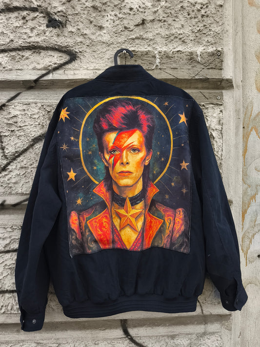 Bomber nero vintage Custom David Bowie by Sismica Vintage