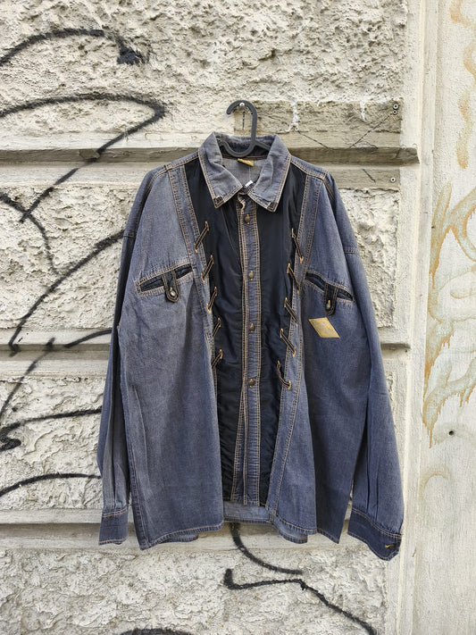 Camicia vintage in denim e raso