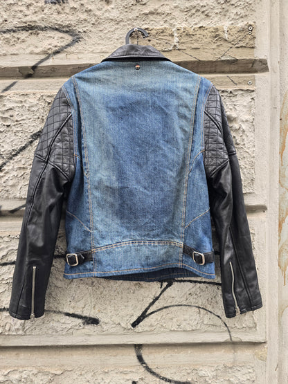 Giacca vintage in denim e pelle Schott Perfecto