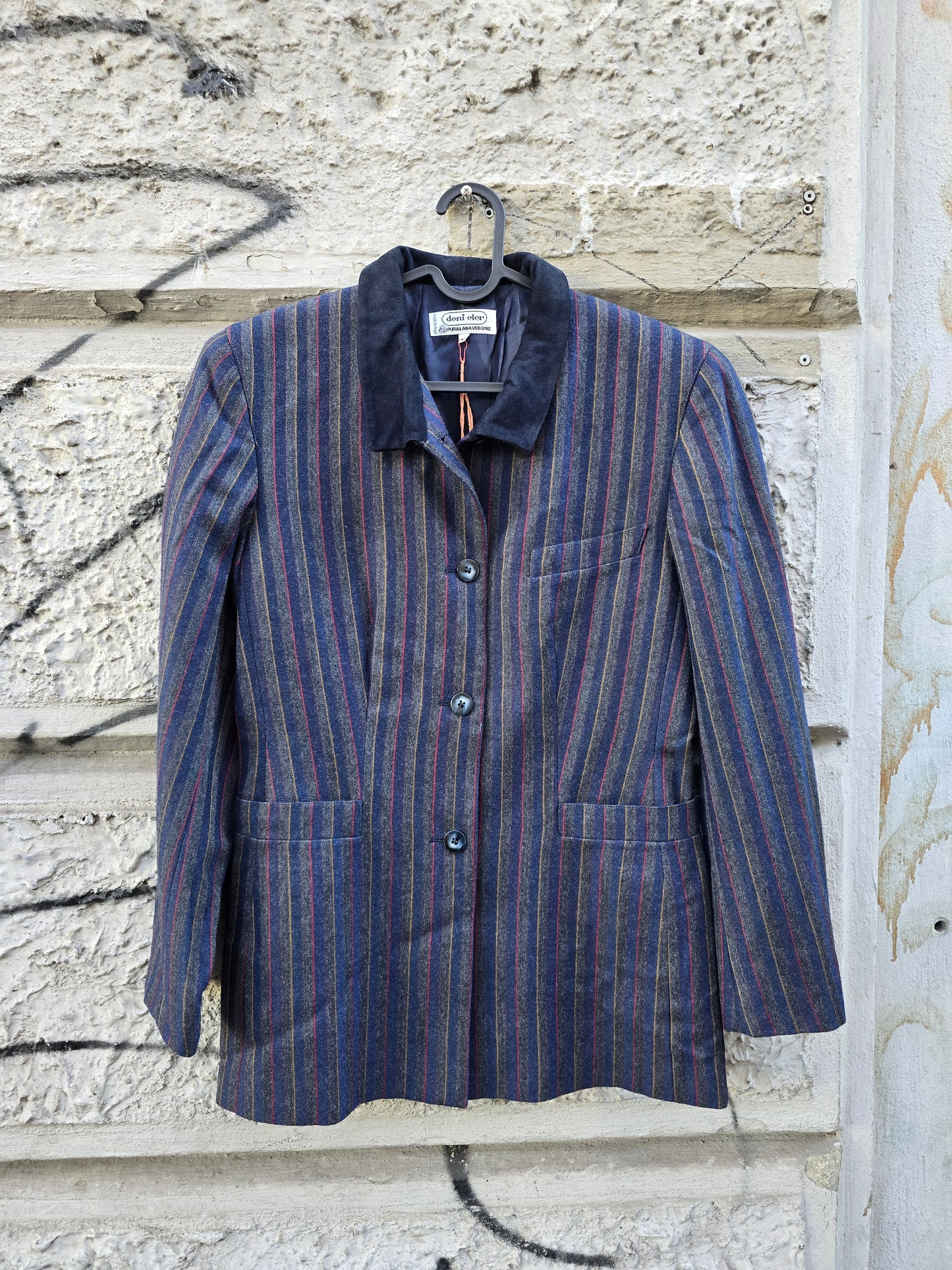 Blazer donna vintage in pura lana vergine