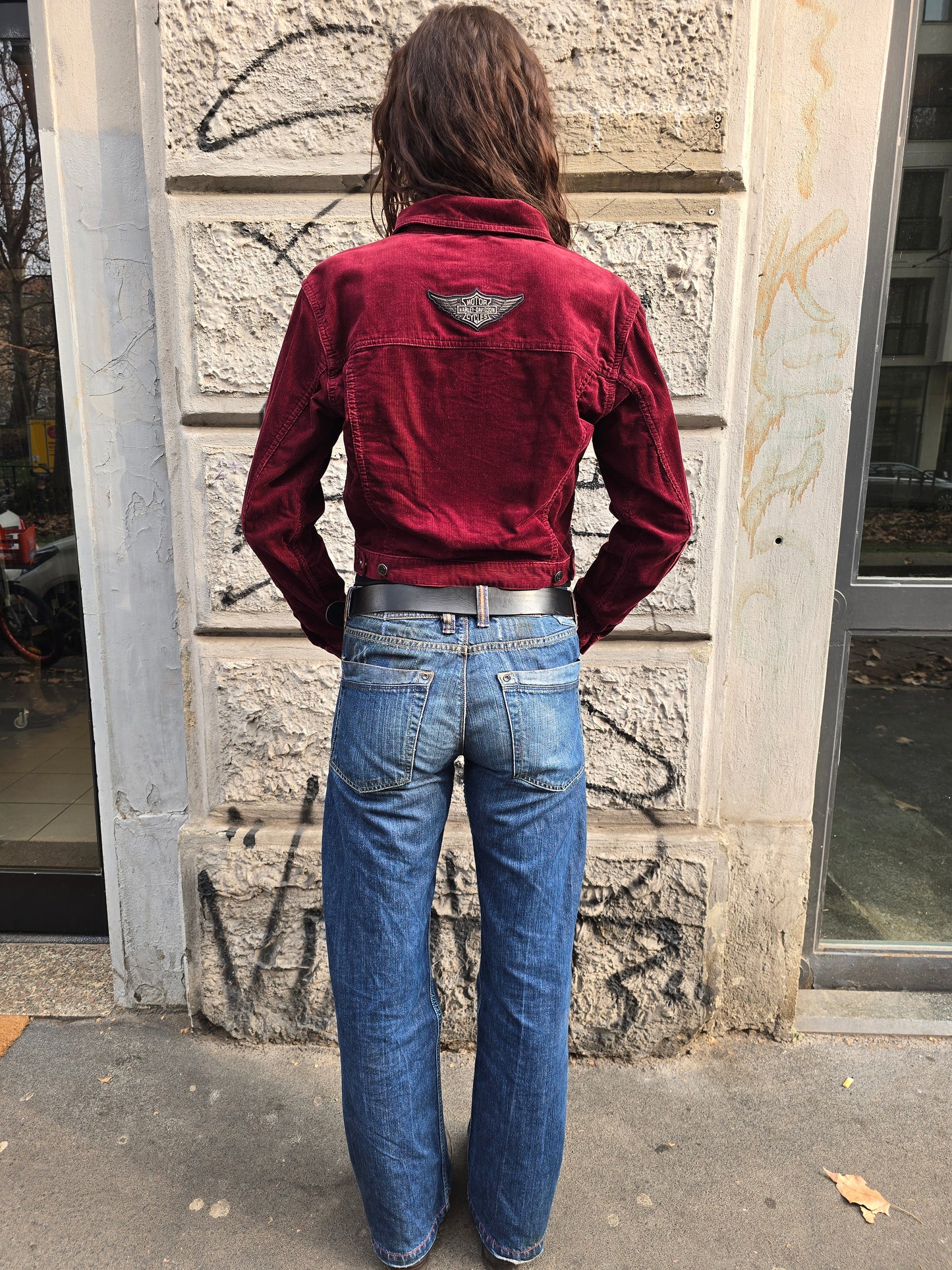 Giacca vintage in velluto Harley Davidson