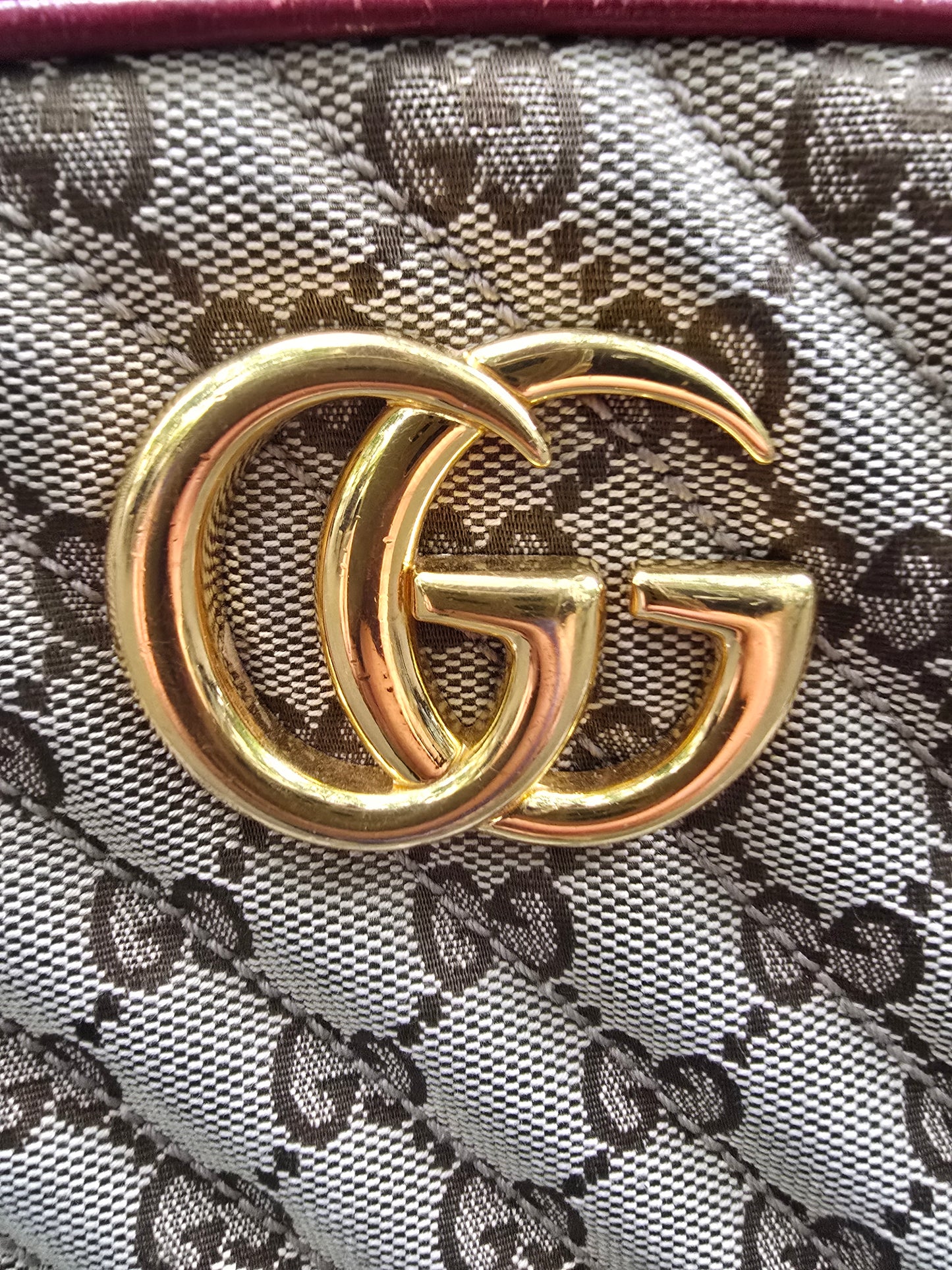 Borsa Gucci Marmont vintage rossa pelle e stoffa monogrammata