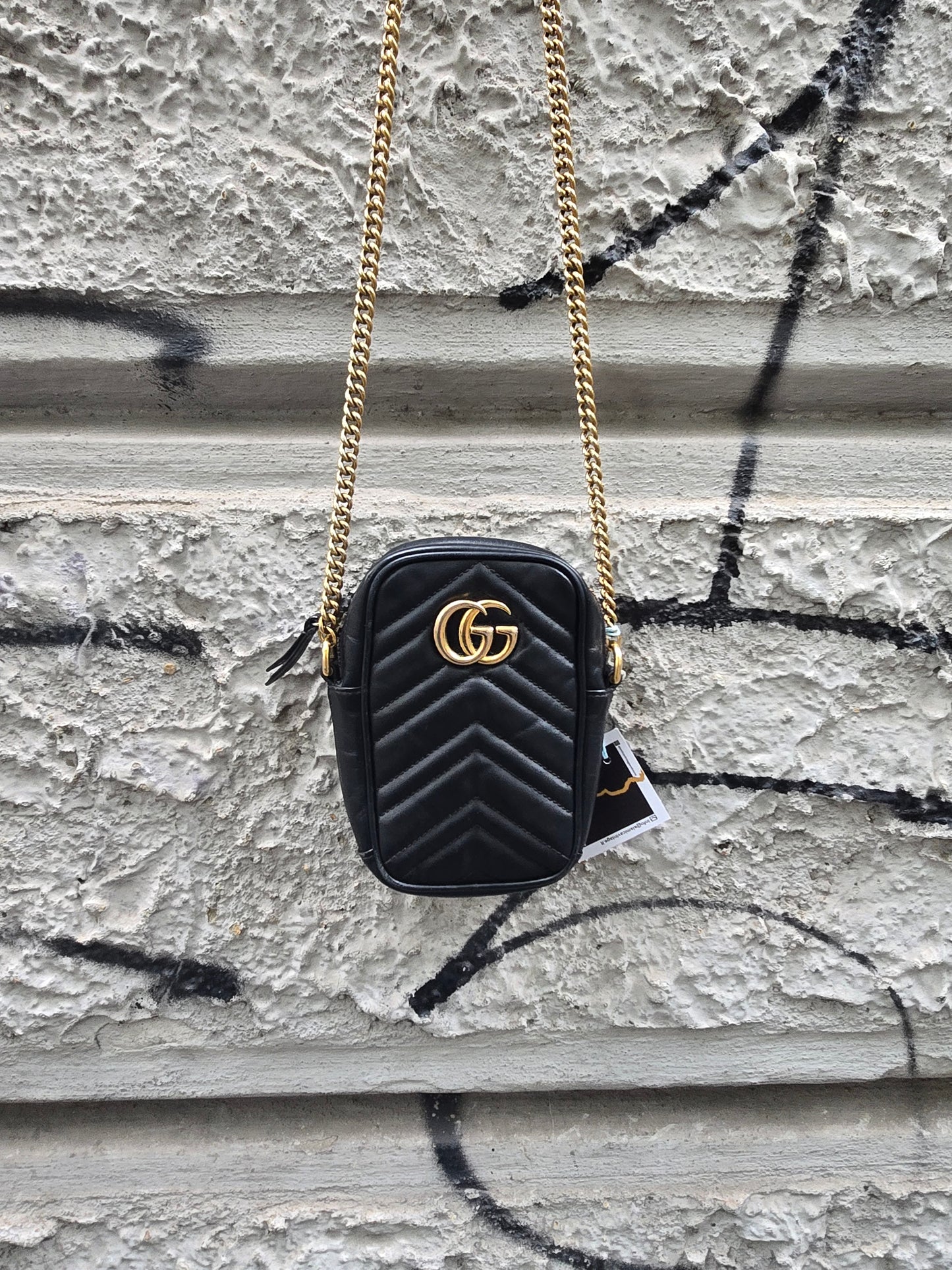 Borsa Gucci vintage Marmont mini nera in pelle